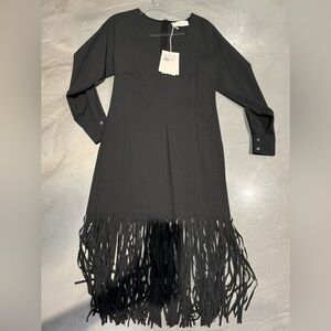 Elegant Black Fringe Dress